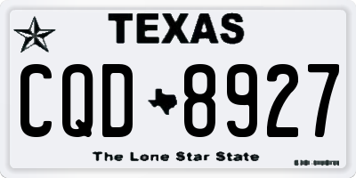 TX license plate CQD8927