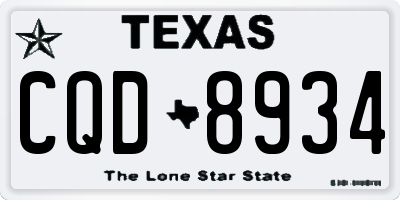 TX license plate CQD8934