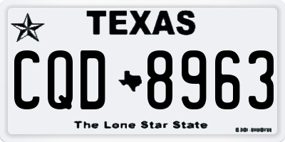 TX license plate CQD8963