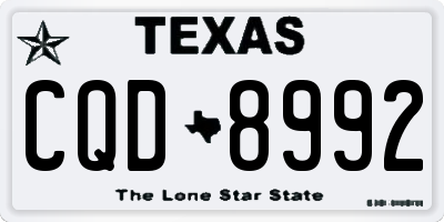 TX license plate CQD8992