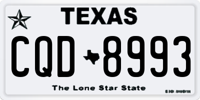 TX license plate CQD8993