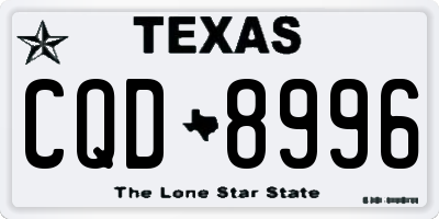 TX license plate CQD8996