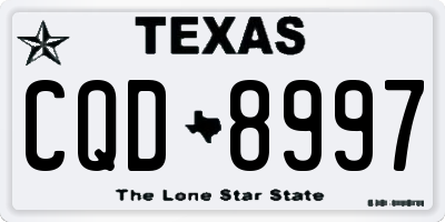 TX license plate CQD8997