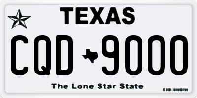 TX license plate CQD9000
