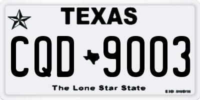 TX license plate CQD9003