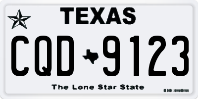 TX license plate CQD9123