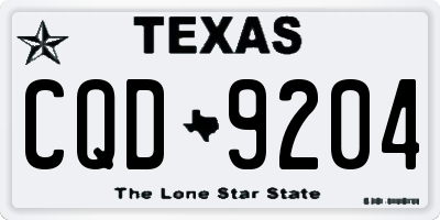 TX license plate CQD9204