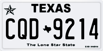 TX license plate CQD9214