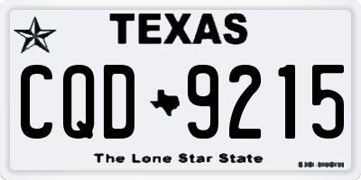 TX license plate CQD9215