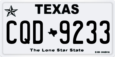 TX license plate CQD9233