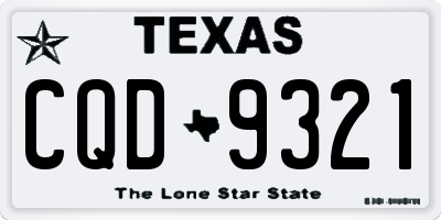 TX license plate CQD9321