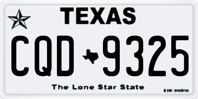 TX license plate CQD9325