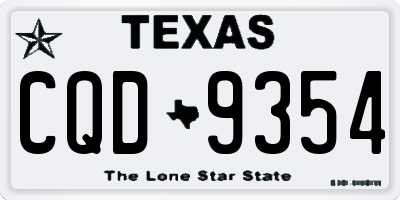 TX license plate CQD9354