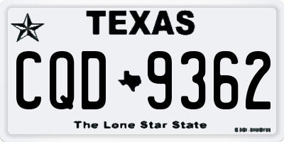 TX license plate CQD9362