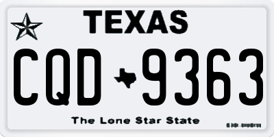 TX license plate CQD9363