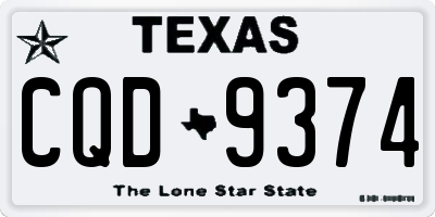 TX license plate CQD9374