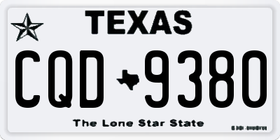 TX license plate CQD9380