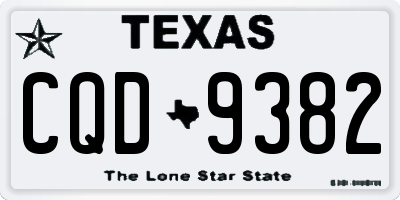 TX license plate CQD9382