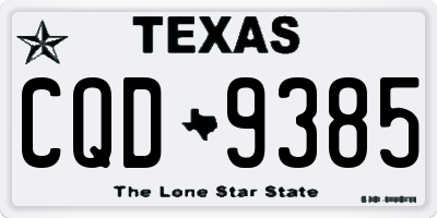TX license plate CQD9385