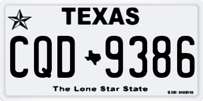 TX license plate CQD9386