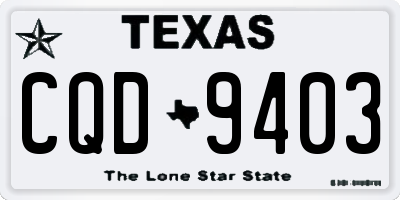 TX license plate CQD9403