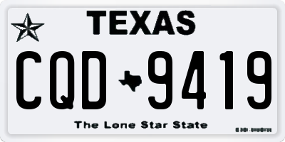TX license plate CQD9419