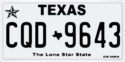 TX license plate CQD9643
