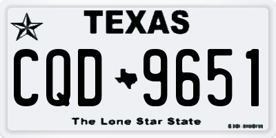 TX license plate CQD9651