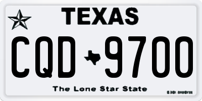 TX license plate CQD9700