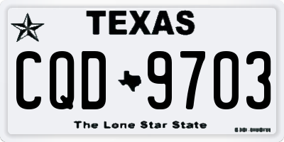 TX license plate CQD9703