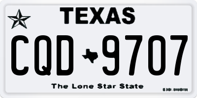 TX license plate CQD9707