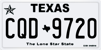 TX license plate CQD9720