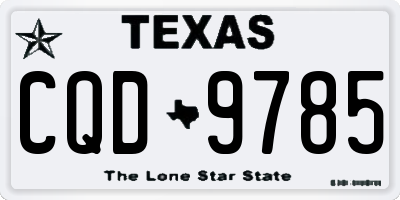 TX license plate CQD9785