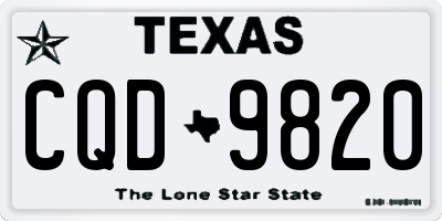 TX license plate CQD9820