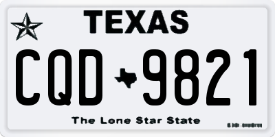 TX license plate CQD9821