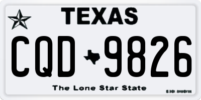TX license plate CQD9826
