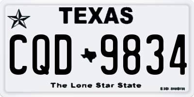 TX license plate CQD9834