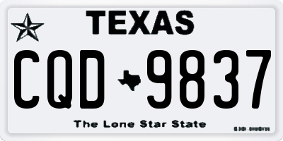 TX license plate CQD9837