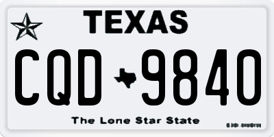 TX license plate CQD9840