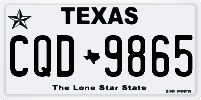 TX license plate CQD9865