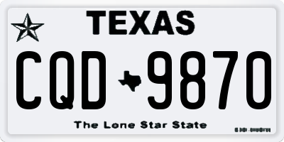 TX license plate CQD9870