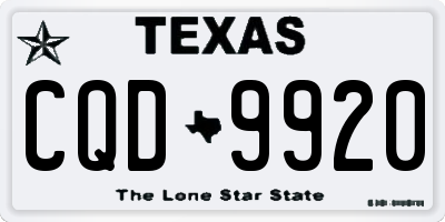 TX license plate CQD9920