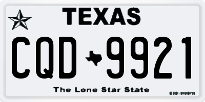 TX license plate CQD9921
