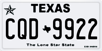 TX license plate CQD9922