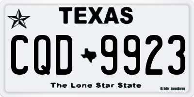 TX license plate CQD9923