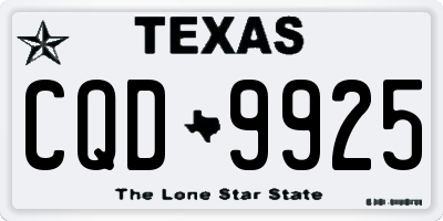 TX license plate CQD9925
