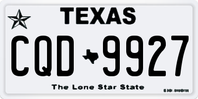 TX license plate CQD9927