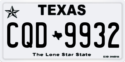 TX license plate CQD9932