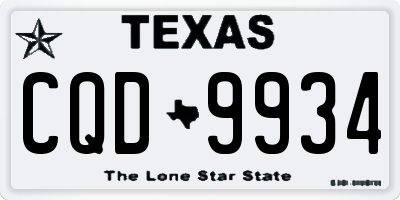 TX license plate CQD9934