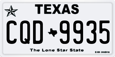 TX license plate CQD9935